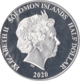 2020 SILVER PLATED PROOF HALF DOLLAR SOLOMON ISLANDS - SILVER WORLD COINS - Cambridgeshire Coins