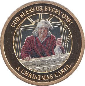 2020 SILVER PROOF 2 POUND A CHRISTMAS CAROL COLOURED - WORLD COINS - Cambridgeshire Coins