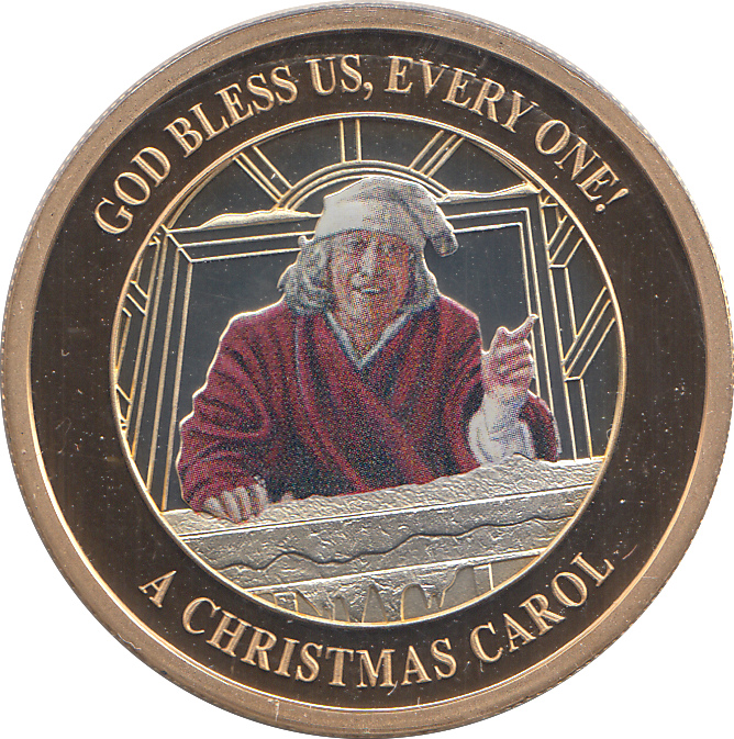 2020 SILVER PROOF 2 POUND A CHRISTMAS CAROL COLOURED - WORLD COINS - Cambridgeshire Coins