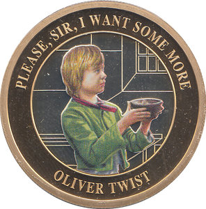 2020 SILVER PROOF 2 POUND OLIVER COLOURED - WORLD COINS - Cambridgeshire Coins