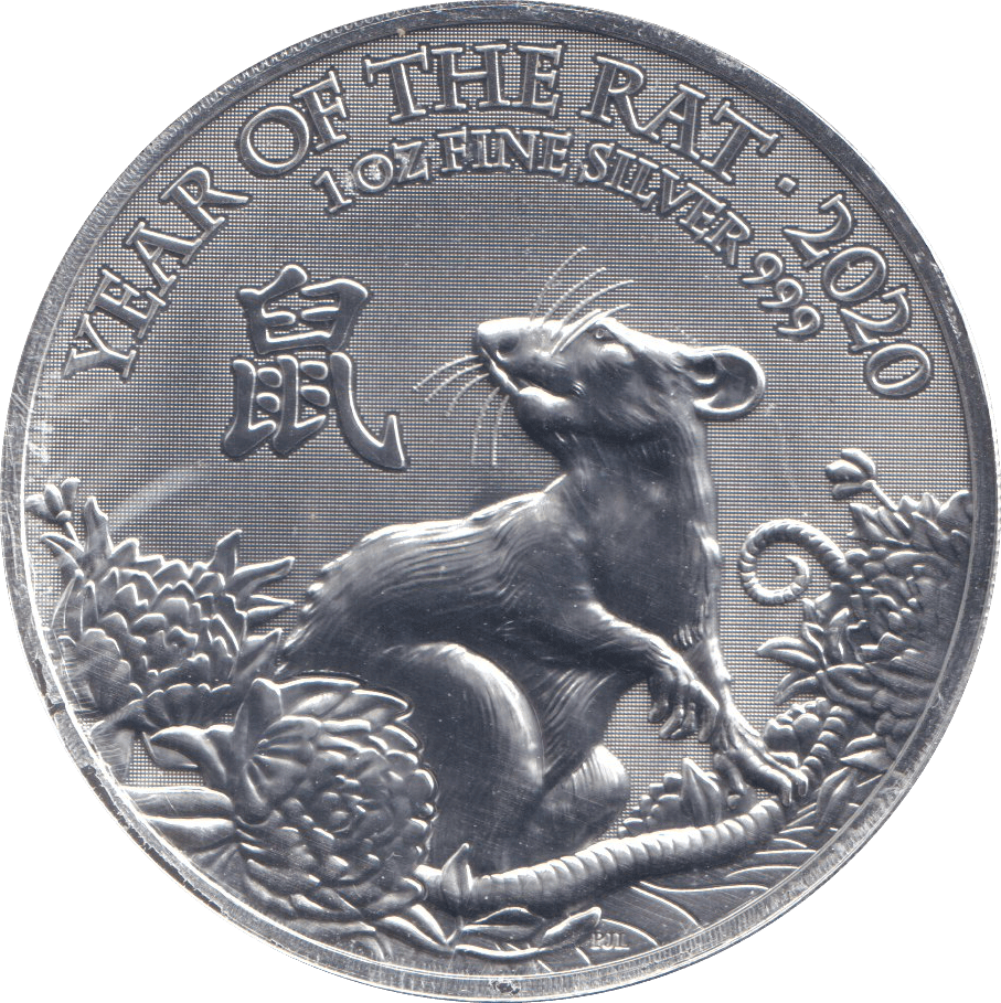 2020 SILVER PROOF 2 POUND YEAR OF THE RAT - SILVER WORLD COINS - Cambridgeshire Coins