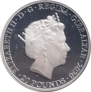 2020 SILVER PROOF 20 POUNDS GIBRALTAR - SILVER WORLD COINS - Cambridgeshire Coins