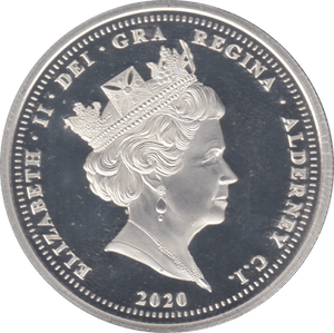 2020 SILVER PROOF £5 ALDERNEY - SILVER WORLD COINS - Cambridgeshire Coins