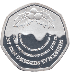 2020 SILVER PROOF 50 PENCE SHAPE 25 CENTS CHRISTMAS PUDDING - WORLD COINS - Cambridgeshire Coins