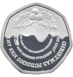 2020 SILVER PROOF 50 PENCE SHAPE 25 CENTS CHRISTMAS PUDDING - WORLD COINS - Cambridgeshire Coins
