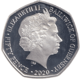 2020 SILVER PROOF 50P GUERNSEY - SILVER WORLD COINS - Cambridgeshire Coins