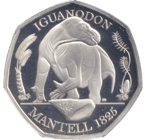 2020 SILVER PROOF 50P IGUANODON - 50P Silver Proof - Cambridgeshire Coins