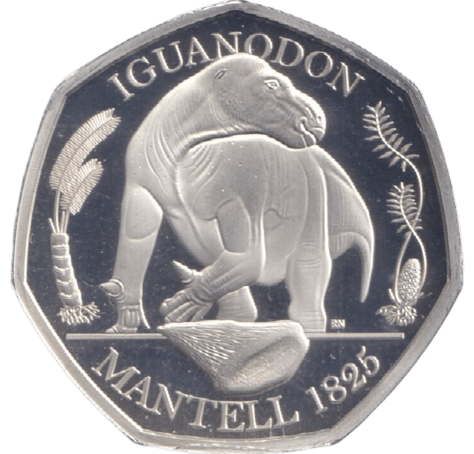 2020 SILVER PROOF 50P IGUANODON - 50P Silver Proof - Cambridgeshire Coins