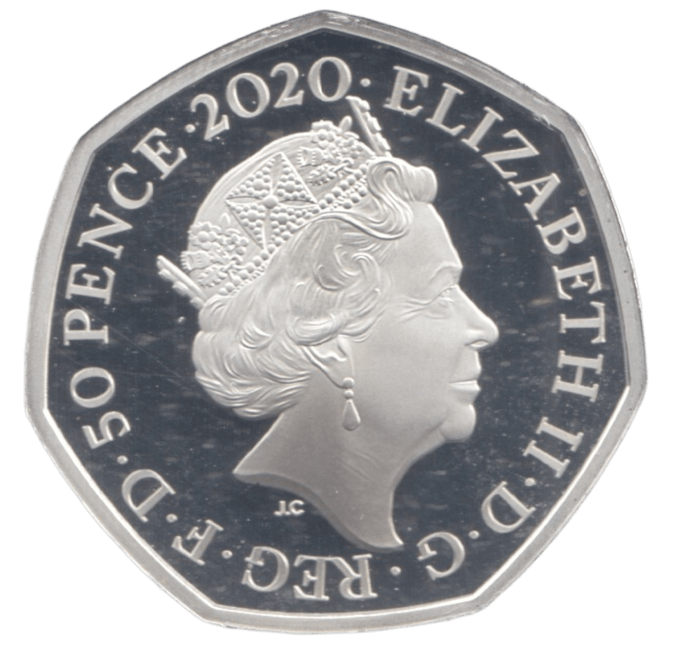 2020 SILVER PROOF COLOURED 50 P CHRISTOPHER ROBIN - 50P Silver Proof - Cambridgeshire Coins