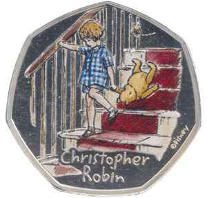 2020 SILVER PROOF COLOURED 50 P CHRISTOPHER ROBIN - 50P Silver Proof - Cambridgeshire Coins