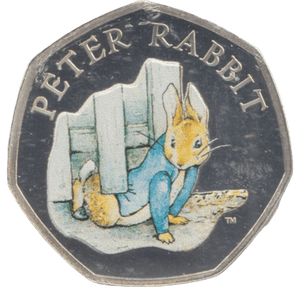2020 SILVER PROOF COLOURED 50 P PETER RABBIT - 50P Silver Proof - Cambridgeshire Coins