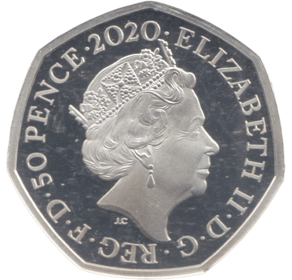 2020 SILVER PROOF COLOURED 50 P PETER RABBIT - 50P Silver Proof - Cambridgeshire Coins