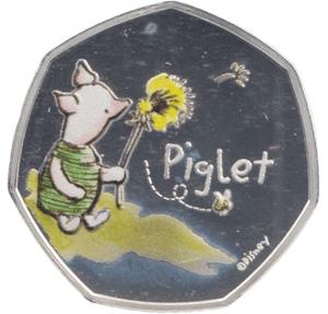 2020 SILVER PROOF COLOURED 50 P PIGLET - 50P Silver Proof - Cambridgeshire Coins