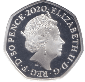 2020 SILVER PROOF COLOURED 50P IGUANODON - 50P Silver Proof - Cambridgeshire Coins