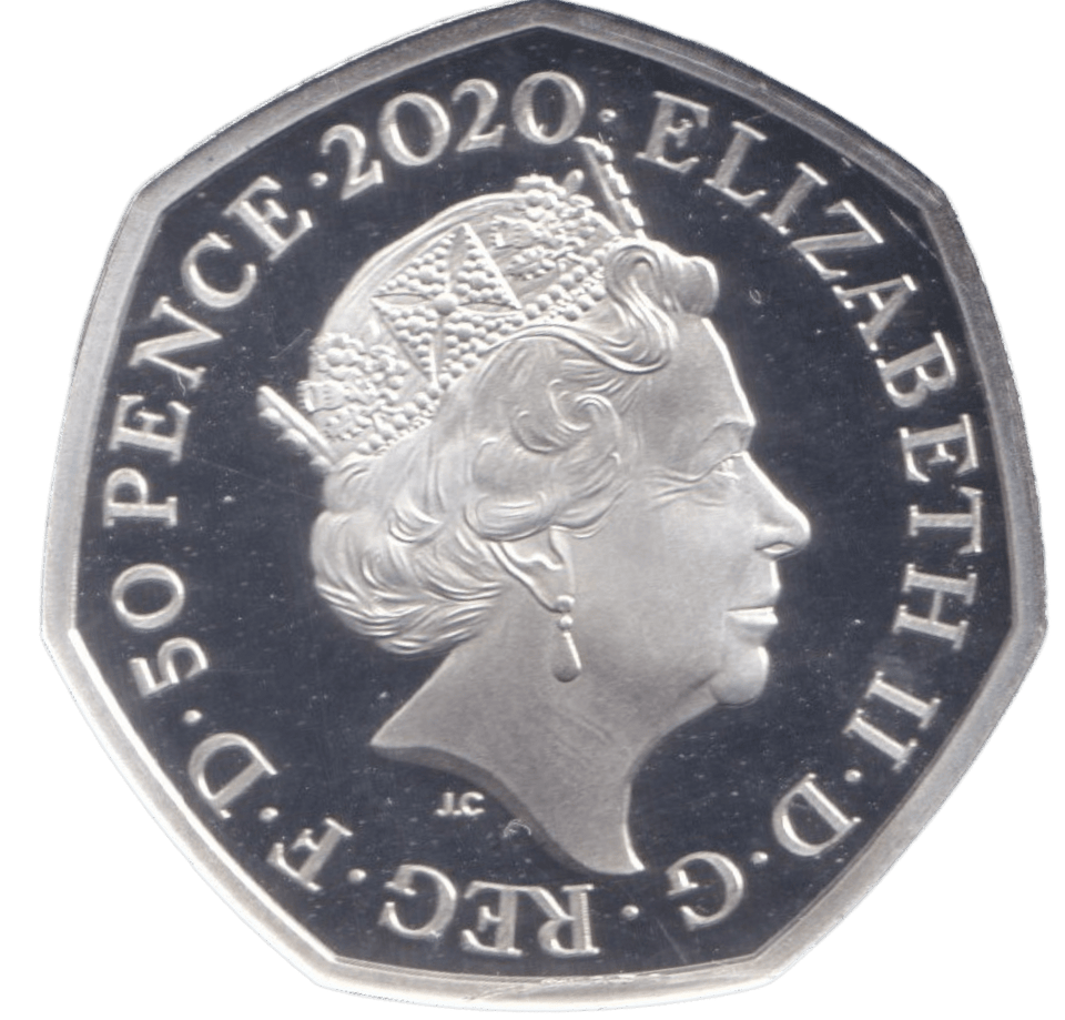 2020 SILVER PROOF COLOURED 50P IGUANODON - 50P Silver Proof - Cambridgeshire Coins