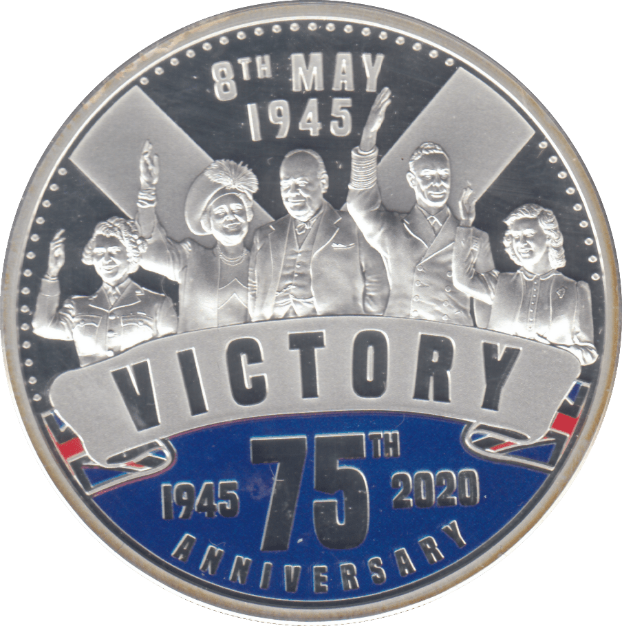 2020 SILVER PROOF FIVE DOLLAR 75TH ANNIVERSARY - SILVER WORLD COINS - Cambridgeshire Coins