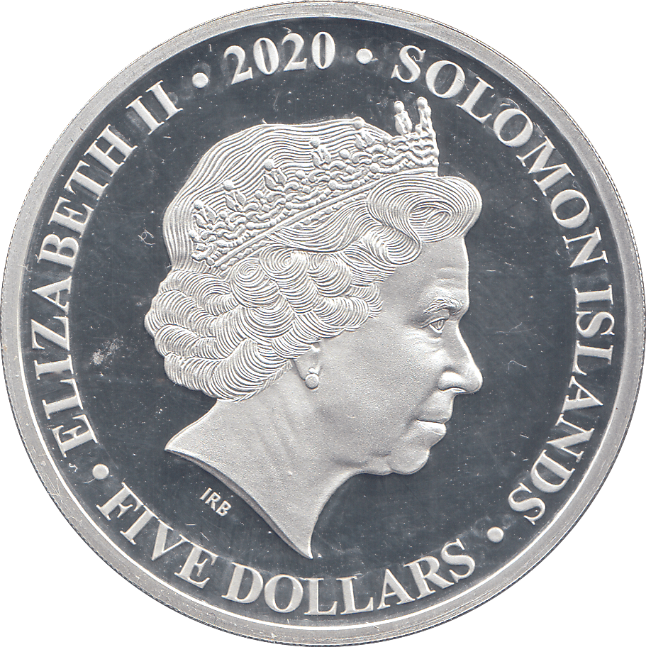 2020 SILVER PROOF FIVE DOLLAR SOLOMON ISLANDS - SILVER WORLD COINS - Cambridgeshire Coins