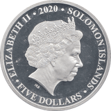 2020 SILVER PROOF FIVE DOLLAR SOLOMON ISLANDS - SILVER WORLD COINS - Cambridgeshire Coins