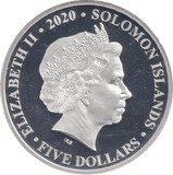 2020 SILVER PROOF FIVE DOLLAR SOLOMON ISLANDS - SILVER WORLD COINS - Cambridgeshire Coins