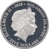 2020 SILVER PROOF FIVE DOLLARS SOLOMON ISLANDS - SILVER WORLD COINS - Cambridgeshire Coins