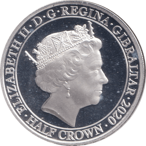 2020 SILVER PROOF HALF CROWN GIBRALTAR - SILVER WORLD COINS - Cambridgeshire Coins
