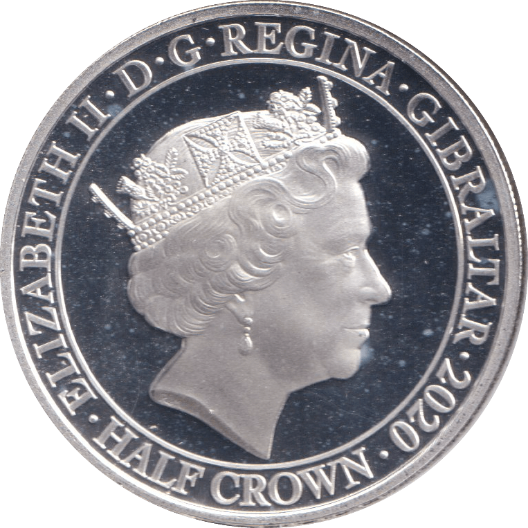 2020 SILVER PROOF HALF CROWN GIBRALTAR - SILVER WORLD COINS - Cambridgeshire Coins
