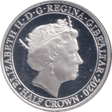 2020 SILVER PROOF HALF CROWN GIBRALTAR - SILVER WORLD COINS - Cambridgeshire Coins