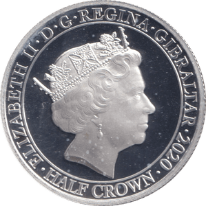 2020 SILVER PROOF HALF CROWN GIBRALTAR - SILVER WORLD COINS - Cambridgeshire Coins