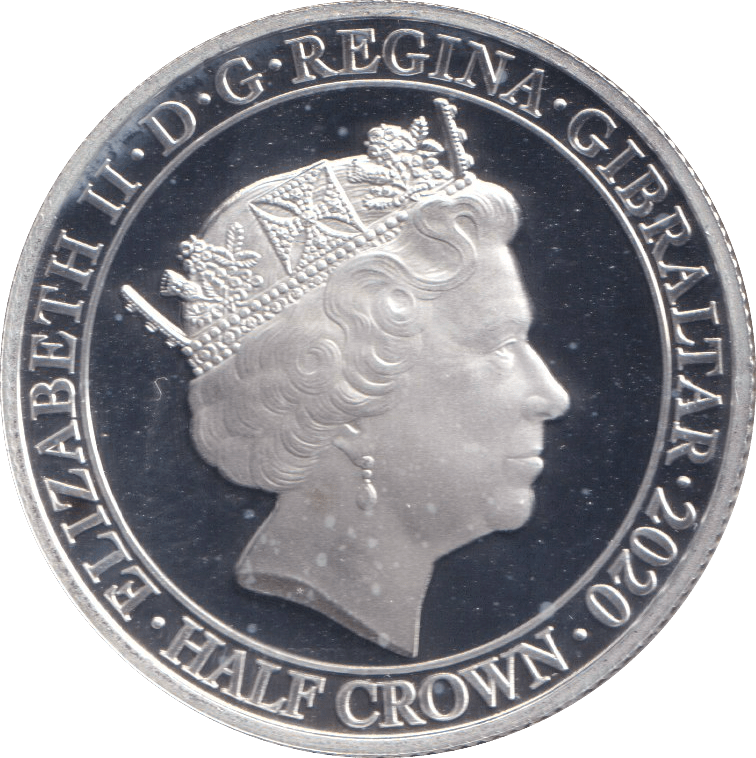 2020 SILVER PROOF HALF CROWN GIBRALTAR - SILVER WORLD COINS - Cambridgeshire Coins