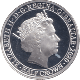 2020 SILVER PROOF HALF CROWN GIBRALTAR - SILVER WORLD COINS - Cambridgeshire Coins