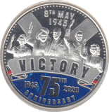 2020 SILVER PROOF ONE DOLLAR 75TH ANNIVERSARY - SILVER WORLD COINS - Cambridgeshire Coins