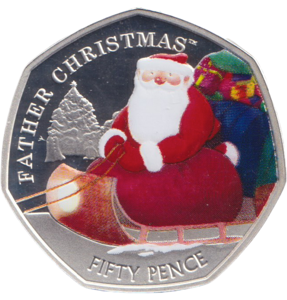 2020 SILVER PROOF PIEDFORT INDIAN OCEAN TERRITORY FATHER CHRISTMAS 50P - 50P Silver Proof - Cambridgeshire Coins