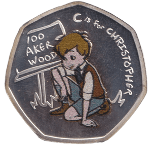 2020 SILVER PROOF PLATED 50P SHAPED COIN DISNEY CHRISTOPHER - 50P SHAPED COIN - Cambridgeshire Coins