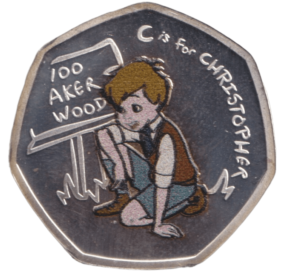 2020 SILVER PROOF PLATED 50P SHAPED COIN DISNEY CHRISTOPHER - 50P SHAPED COIN - Cambridgeshire Coins