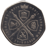 2020 VE DAY PRINCESS ELIZABETH AND PRINCESS MARGARET 50P SHAPED COIN - 50P SHAPED COIN - Cambridgeshire Coins
