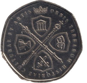 2020 VE DAY QUEEN ELIZABETH AND PRINCE PHILLIP 50P SHAPED COIN - 50P SHAPED COIN - Cambridgeshire Coins