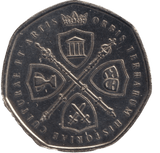 2020 VE DAY QUEEN ELIZABETH AND PRINCE PHILLIP 50P SHAPED COIN - 50P SHAPED COIN - Cambridgeshire Coins