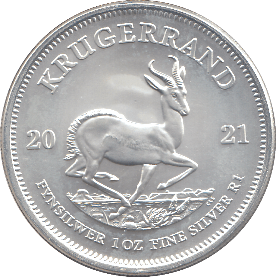 2021 1OZ SILVER KRUGERRAND ( BU ) - SILVER 1 oz COINS - Cambridgeshire Coins