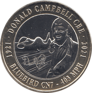 2021 2 POUNDS DONALD CAMPBELL BLUE BIRD CN7 ( BU ) - £2 BU - Cambridgeshire Coins
