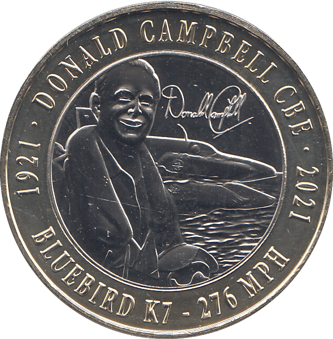 2021 2 POUNDS DONALD CAMPBELL BLUE BIRD K7 ( BU ) - £2 BU - Cambridgeshire Coins