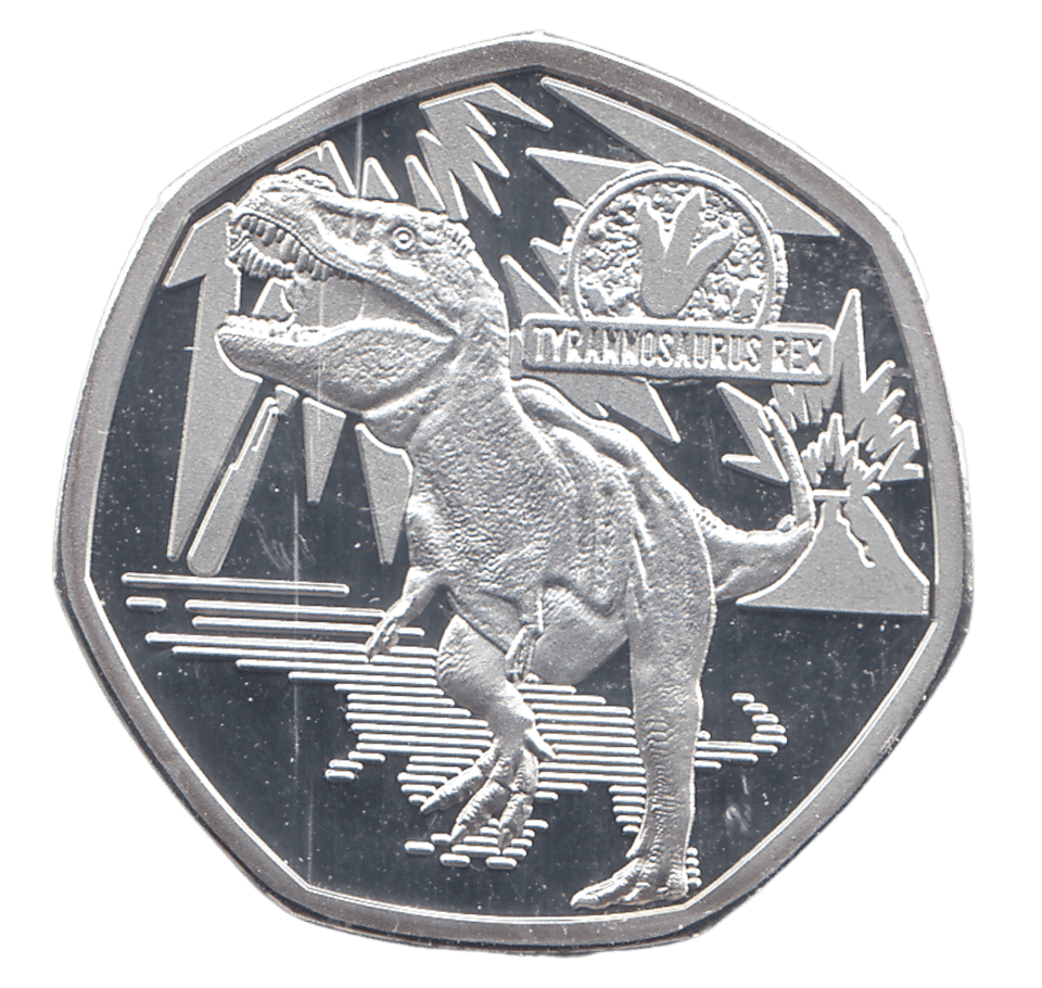 2021 20 CENTS SILVER PLATED TYRANNOSAURUS REX ( PROOF ) - WORLD COINS - Cambridgeshire Coins