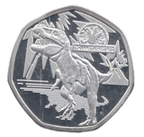 2021 20 CENTS SILVER PLATED TYRANNOSAURUS REX ( PROOF ) - WORLD COINS - Cambridgeshire Coins
