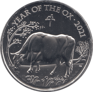 2021 5 POUNDS YEAR OF THE OX ( BU ) - WORLD COINS - Cambridgeshire Coins