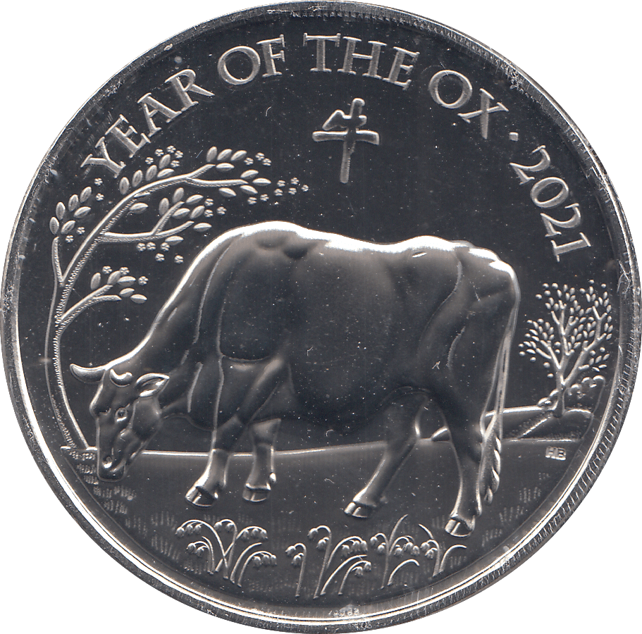 2021 5 POUNDS YEAR OF THE OX ( BU ) - WORLD COINS - Cambridgeshire Coins
