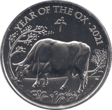 2021 5 POUNDS YEAR OF THE OX ( BU ) - WORLD COINS - Cambridgeshire Coins