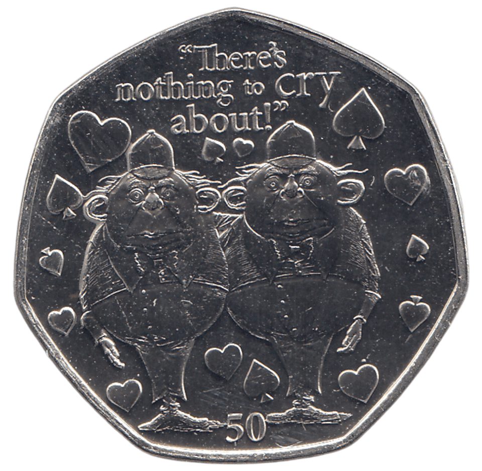 2021 50 P ALICE THROUGH THE LOOKING GLASS TWEEDLEDUM & TWEEDLEDEE ( BU ) - 50P CIRCULATED - Cambridgeshire Coins