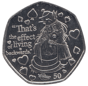 2021 50 P ALICE THROUGH THE LOOKING GLASS WHITE QUEEN ( BU ) - 50P CIRCULATED - Cambridgeshire Coins