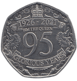 2021 50 PENCE 95TH BIRTHDAY OF THE QUEEN - WORLD COINS - Cambridgeshire Coins