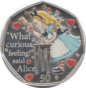2021 50P ALICE THROUGH THE LOOKING - GLASS ISLE OF MAN SILVER ( PROOF ) - 50P REGIONAL ISSUES - Cambridgeshire Coins