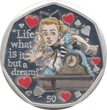 2021 50P ALICE THROUGH THE LOOKING - GLASS ISLE OF MAN SILVER ( PROOF ) - 50P REGIONAL ISSUES - Cambridgeshire Coins